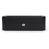 WOLF Windsor 5-Piece Watch Box, Black - Features Five Watch Compartments & Vegan Leather Exterior