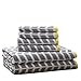 Intelligent Design - Nadia Quick Dry, Premium Absorbent Chevron Cotton Towels Bath/Bathroom Set - Ultra Soft Bathroom Towels Set - Gray - 6 Piece Set incl. 2 Shower Towel 4 Hand Towel