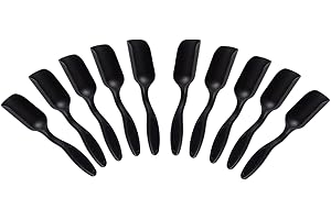 NINGDAN 10Pcs Mini Shovel,Plastic Mini Gardening Shovel Spoons Soil Scoops,Cultivation Digging Transplanting Tools for Succulents Potted Flowers,Sand Scoops/Coffee Beans/Milk Powder Scoops (All Black)