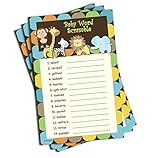 Baby Word Scramble - Baby Shower Game - Jungle Themed (50-sheets)