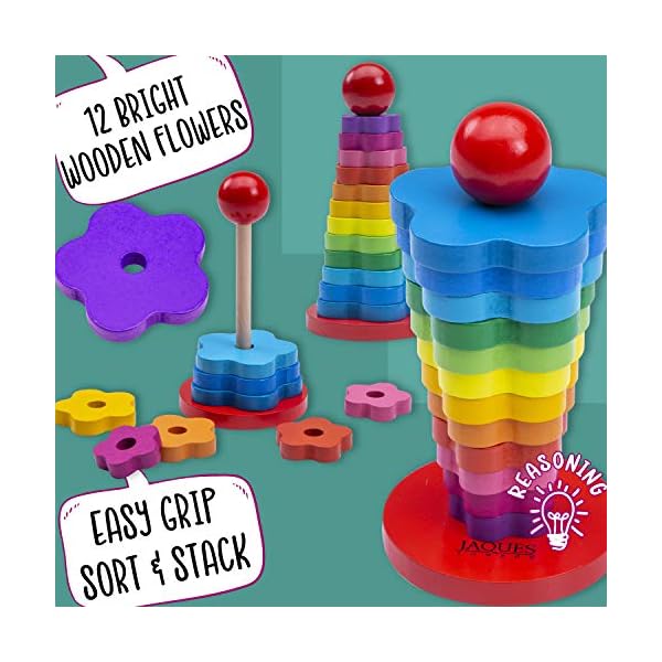 Jaques-of-London-Wooden-Toys-Shape-Sorter-Premium-Wooden-Rainbow-Baby-Toys-for-1-2-3-year-olds-Educational-Montessori-Toys-for-boys-and-girls-Since-1975 Jaques of London Rainbow Stacking Rings | Baby Stacking Rings | Wooden Toys for 1 2 3 Year Olds Boys and Girls…
