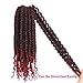 12 Inches 6 Packs Senegalese Spring Twist Hair with Curly Ends Short Ombre Crochet Hair Bounce Synthetic Crochet Braids (T1B-Burgundy)