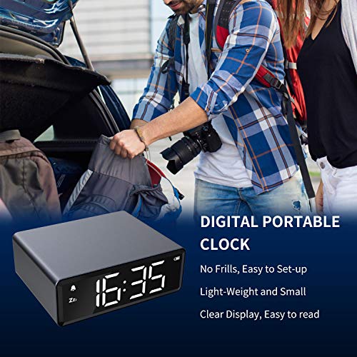 NOKLEAD Digital Alarm Clock 4 Brightness LED Display,Snooze 12/24H