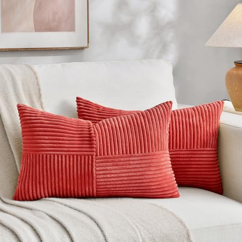 Fancy Homi 2 Packs Red Long Lumbar Decorative Throw