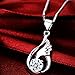 Sephla White Gold Plated 1ct Cubic Zirconia Angel Wing Pendant Necklace For Women