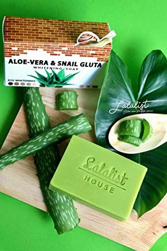 NEW FORMULA BODY SOAP, ALOE VERA &amp; SNAIL GLUTA x10 WHITENING SOAP 70g. (3 Box) by Thai Premium