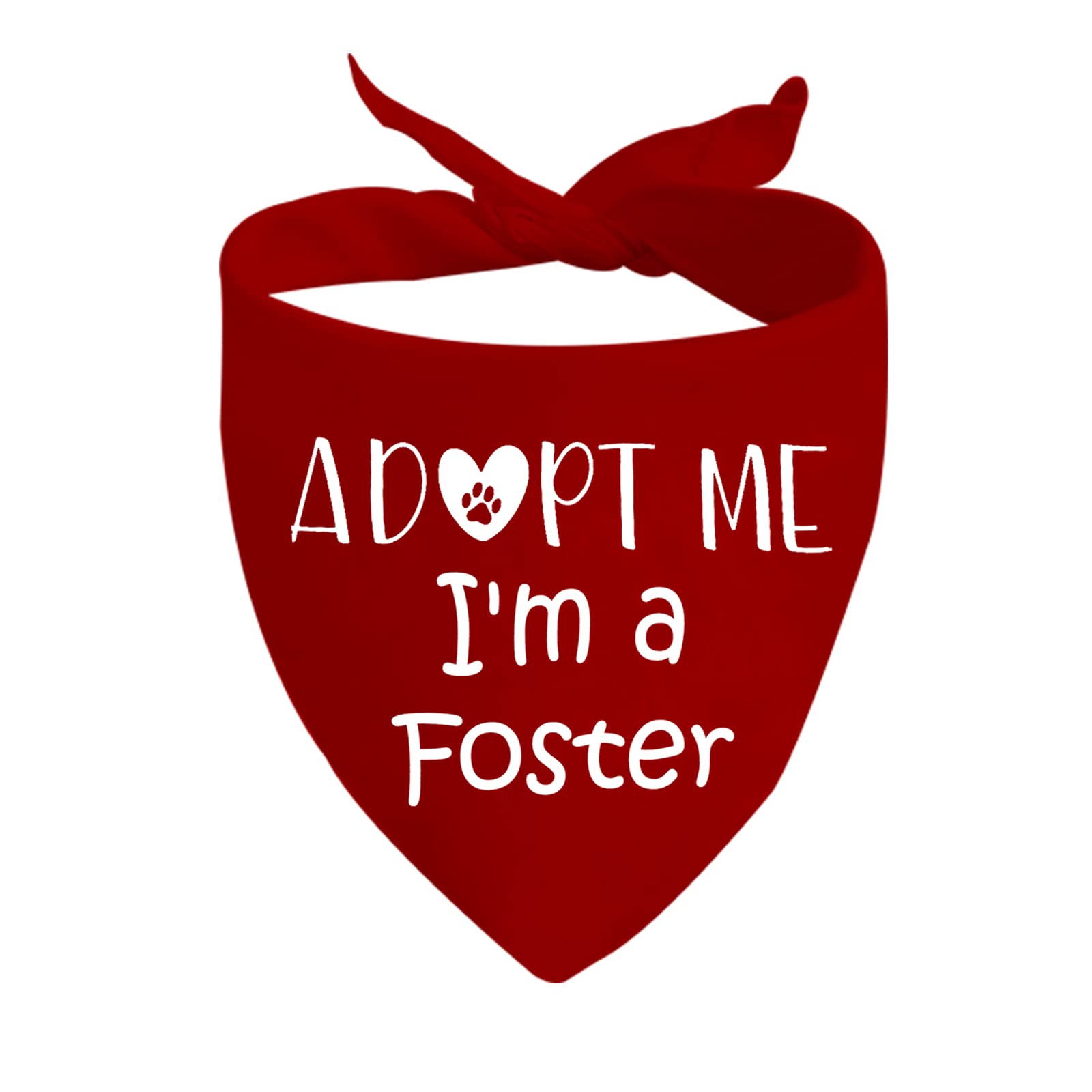 1 Piece Adopt Me I'm a Foster Dog Bandana Adopted Dog Bandana Baby Dog Announcement Dog Bandana (Adopt Me D red)
