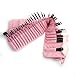 32-Piece Pink Cosmetic Makeup Brush Set with Pink Bag