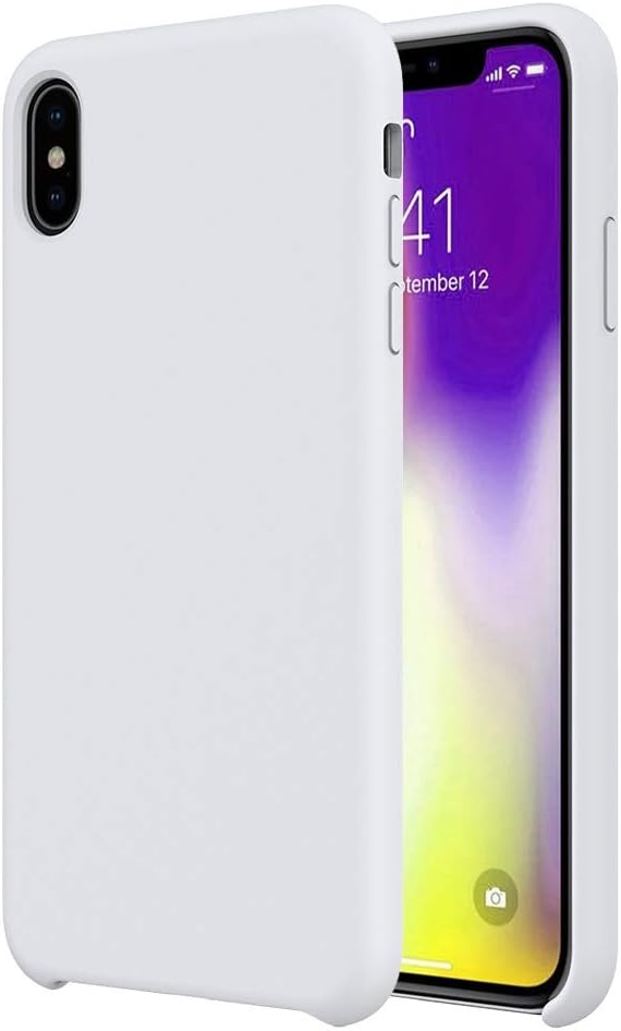 Luhuanx Case Compatible with iPhone X, [Romance Series] Liquid Silicone Rubber Shockproof Case Soft Microfiber Cloth Lining Cushion Compatible with iPhone X,XS, iPhone 10 case Anti-Scratch Anti-Drop