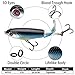 SUDAJI 5 Pcs Fishing Lures Set Fishing Artificial Bait,4.0 Inch Hard Fishing Topwater Lures with 2 Strong Treble Carbon Steel Hooks,Floating Rotating Tail Harb Hishing Lures(L)