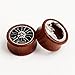 KUBOOZ New Tribal Sun & Moon Organic Natural Wooden Flesh Tunnels Double Flared Ear Stretcher Saddle Plug