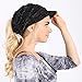 D&Y Women's Beanie Tail Cable Knit Visor Ponytail Beanie Hat with Hair Tie.