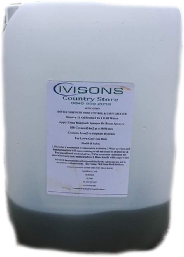 10LT OR 20LT IVISONS LIQUID IRON LAWN TONIC DOUBLE STRENGTH MOSS KILLER SULPHATE HYDRATE (20LT)