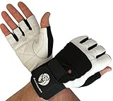Gym Gloves with Wrist Support for Gym Workout, Crossfit,Weightlifting Black/White or Black Premium Quality Materials.