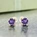 Gem Stone King 14K Gold Gemstone Birthstone Solitaire Stud Earrings | Round 6MM | Gold Earrings For Women Men