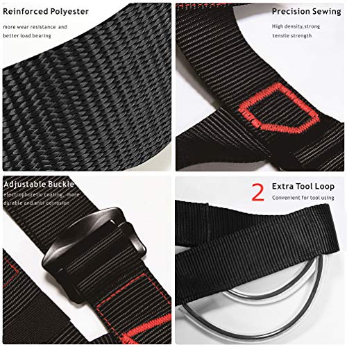 Gabbro Climbing Harness, Thickened Wider Safety Harness to Protect Waist, Safety Gear Climbing Rope for Fall Protection, Harness for Work at Height Fire Rescuing (Harness) - Thumbnail 2
