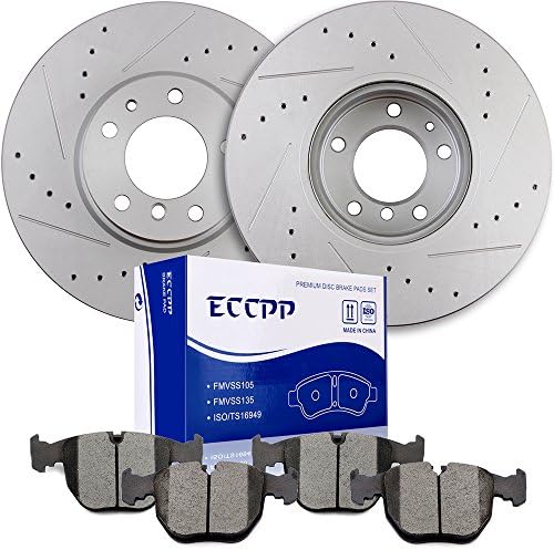 Brake Rotors Brakes Pads Kits,ECCPP 2pcs Front Discs Brake Rotors and 4pcs Ceramic Disc Brake Pads Set for 1997-2000 BMW 540i,1995 1997-2001 BMW 740i,1995-2001 BMW 740iL