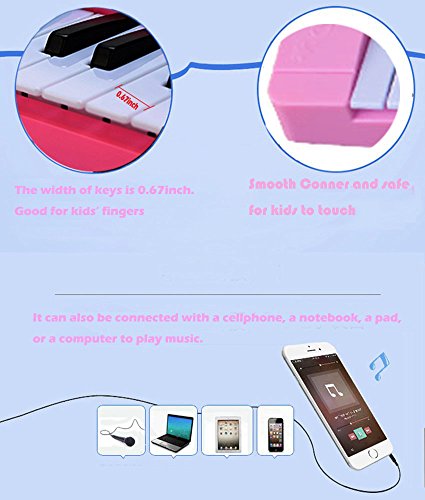 Keyboard Piano for Fresh Household 54 Keys Electronic Musical Instrument with Microphone and MP3 Input for Christmas Birthday Gift - Thumbnail 4