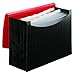 Smead Poly Frequency Expandable File Folders Letter Size, 12 Pockets, Flap & Cord Closure, Red/Black (70866)