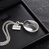 Iumer Natural Dandelion Chain Double - sided Gem Glass Ball Necklace
