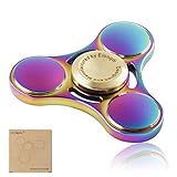 Elongdi EDC Hand Spinner Aluminum Help Focus Durable Finger Spinner Toy Perfect for Spend Time Relieves Anxiety Fidget ADHD Autism Lessen Boredom (Rainbow)