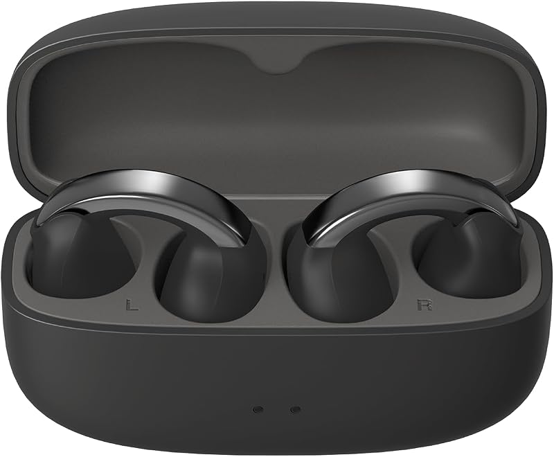 NEARPHONES HA-NP1T-B True Wireless Earphones in Jewellery Design, Comfortable Fit, Quick Charge Function, Multipoint Connection, Bluetooth 5.3, 24 Hours Battery Life, App - (Deep Black)