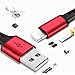 Multi USB Cable-ZACTEK- Charging Cable Nylon Braided(4.0ft) 3 in 1 USB Charger Cable for Mobile Phones Tablets and More (red)