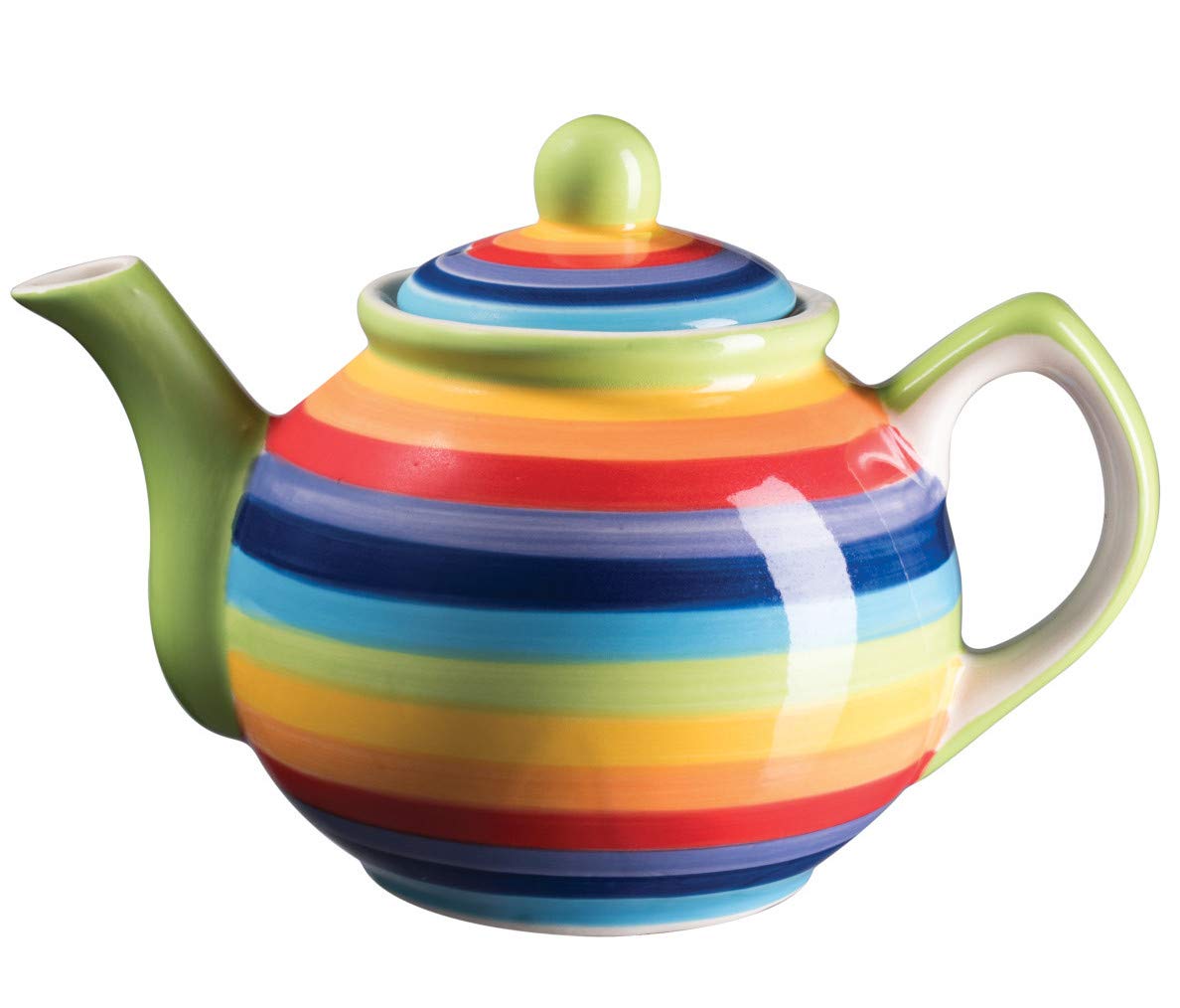 Purity Style Hand Painted Rainbow Stripe Small Teapot