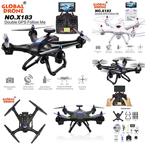 Global Drone with HD Camera 6-axes X183 With 2MP WiFi FPV GPS Quadcopter (white)