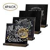 SmartUlife Mini Chalkboard Signs, 5 X 6 Inch Mini Chalkboard Sign with Base Stand, Set of 4 Pack