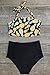 Cupshe Fashion Women's Pineapple Printing High-waisted Halter Padding Bikini Set (M)