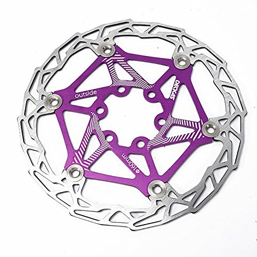 OneDream 160mm Ultra-light Float Bicycle Brake Disc Bike Floating Pads Parts 6-Bolt Rotor for Most MTB Mountain Road BMX Cycling Accessories 6 Bolts Rotors (Purple)