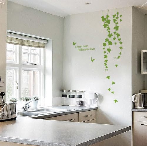 AMON Graphic Vine Tree Leaf Wall Art Quote Deco Decor Mural Sticker Lime Green