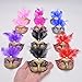 Yiseng Mini Masquerade Masks Party Decorations 12pcs Pack Luxury Feather Pearl Mardi gras Small Venetian mask Decor Party Favors