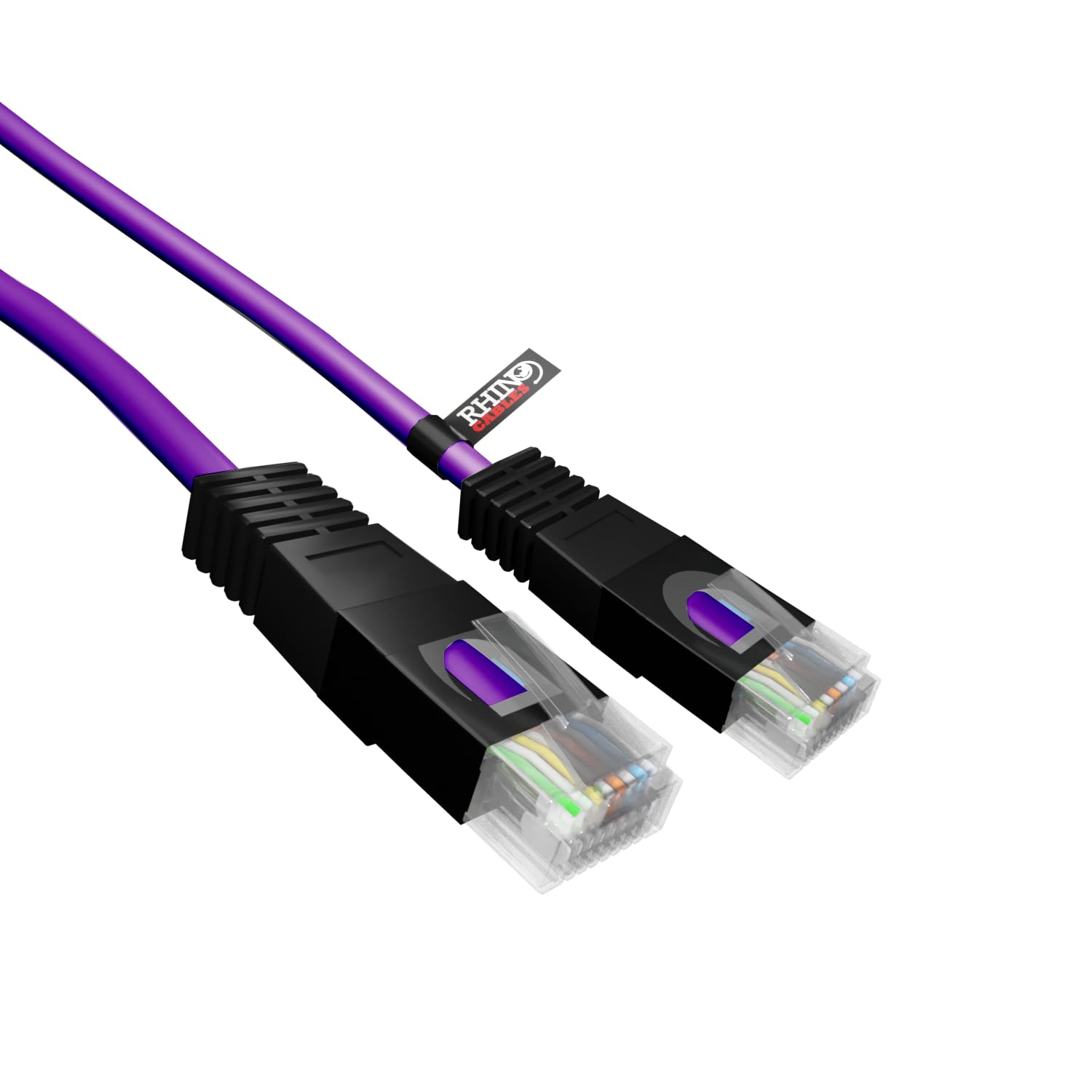 rhinocables Cat5e UTP Crossover Cable – RJ45 Lead for Device-to-Device Networking, System Sync & Direct File Sharing | Robust Copper Core with ID Boots (Violet, 3m)