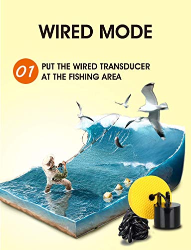 SISHUINIANHUA 2 in 1 Wireless and Wired Fish Finder HD Screen Red Fish Detector,Wired - Thumbnail 6