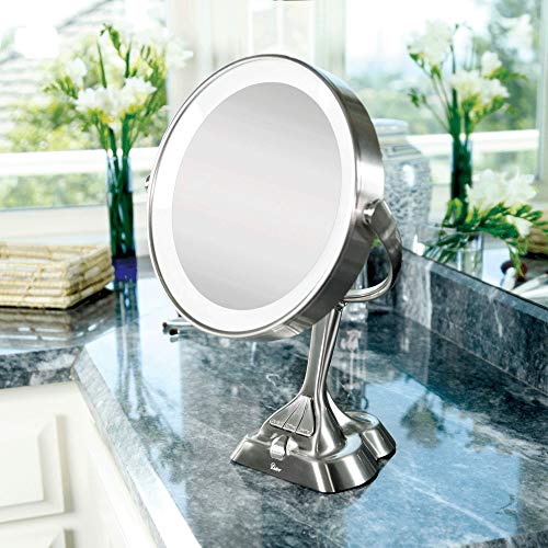 Zadro Led Light Dimmable Dual-sided Vanity Mirror, Satin Nickel - Thumbnail 2