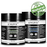 Teeth Whitening Charcoal Powder, 2 Pack, Natural Organic Coconut Activated Charcoal Natural and Peppermint Flavour Set of 2, 45g per Pack