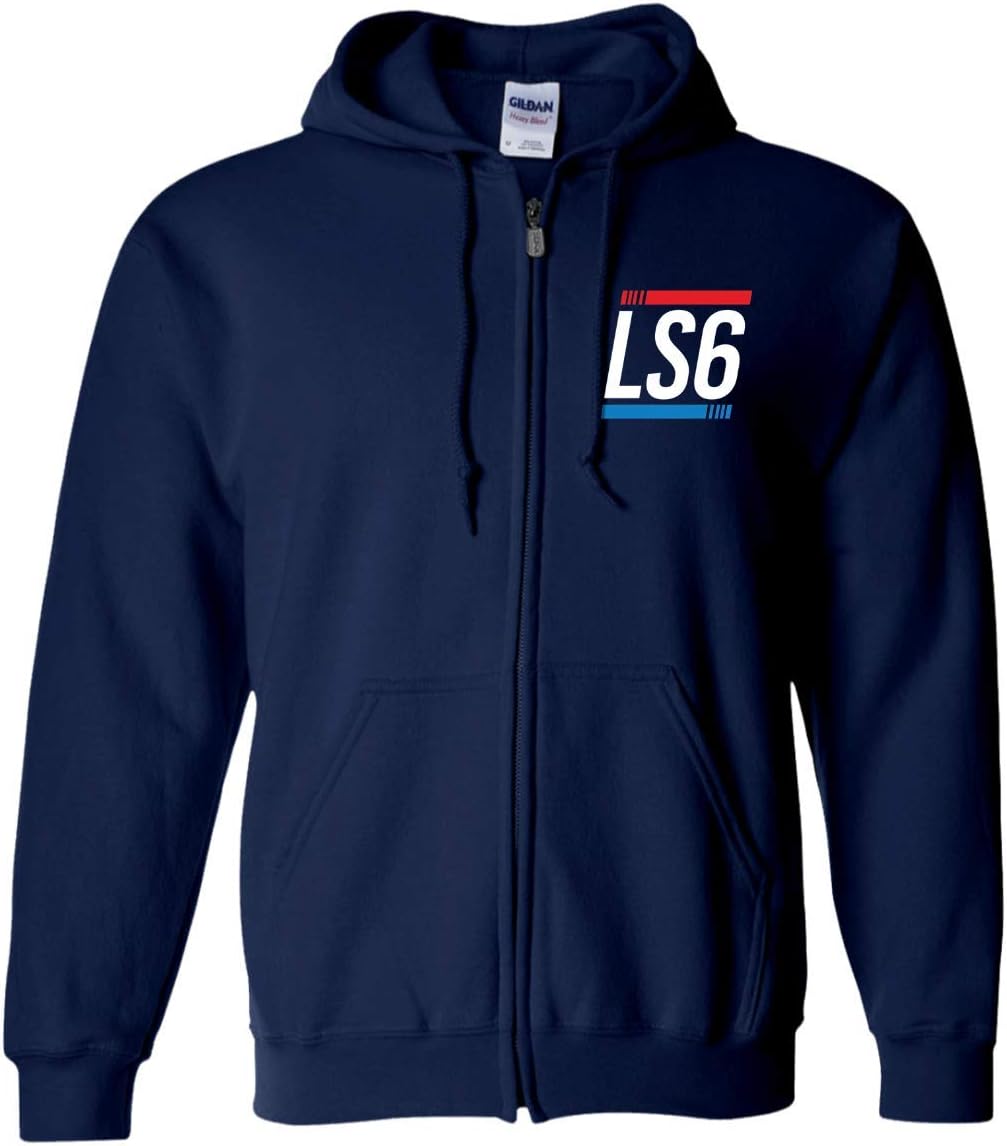 WheelSpinAddict Men's LS6 Corvette CTS-V Zip Up Hooded Sweatshirt