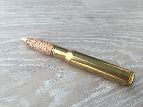Pen Custom Wood Bullet Pen, 50 caliber round, Hawaiian mango Wood