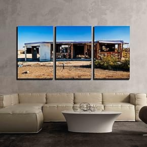 3 Piece Canvas Wall Art - Abandoned - Modern Home Art Stretched and Framed Ready to Hang - 16"x24"x3 Panels