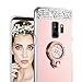 Caka Galaxy S9 Case, Galaxy S9 Glitter Case Mirror Series Luxury Cute Shiny Bling Mirror Makeup Case for Girls with Ring Kickstand Diamond Protective TPU Case for Samsung Galaxy S9 (Rose Gold)