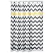 iDesign Fabric Chevron Shower Curtain for Master, Guest, Kids', College Dorm Bathroom, Standard, Gray and Yellow