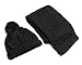 Lanzom Women Lady Fashion Winter Warm Knitted Hat and Scarf Set Skullcaps (Black)