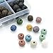 BEADNOVA 10mm Colorful Lava Rock Stone for Jewelry Making (180pcs, Assorted)