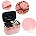 Relavel Makeup Bag 2 Layer Large Capacity Cosmetic Makeup Brush Organizer With Belt Strap Holder Multifunctional Bag for Travel Home (Pink)