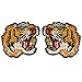 2Pairs Small Tiger Head Patch Applique Badge Embroidered Patch Iron on Patches