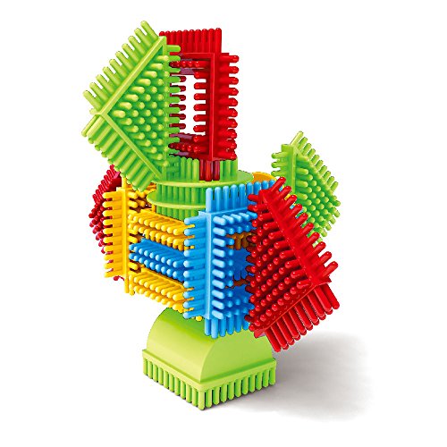 100pcs Bristle Shape 3D Building Blocks Tiles Construction Playboards, The Bristle Blocks Creativity Building Toys, Dexterity Fine Pretend Toy for Toddlers Children Boy Girls