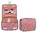 Perchedl Large-capacity Multi-function Portable Travel Cosmetic Bag, Waterproof Hanging Storage Bag, Unisex, Lightweight, Stylish, Hook and Multiple Compartments (Khaki leopard)