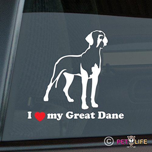 Mister PetlifeI Love My Great Dane Sticker Vinyl Auto Window German Mastiff v2